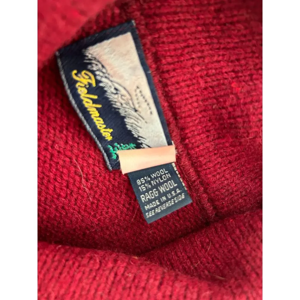 Vintage 70s 80s Fieldmaster Wool Men's L Tall Men's Grandpa Sweater Red Gorpcore